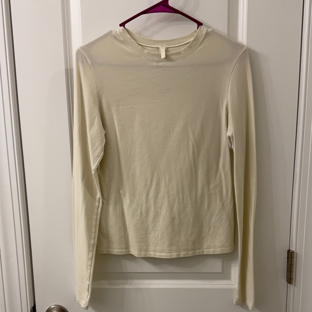 SKIMS Classic Long-Sleeve Crewneck Top in Cream
